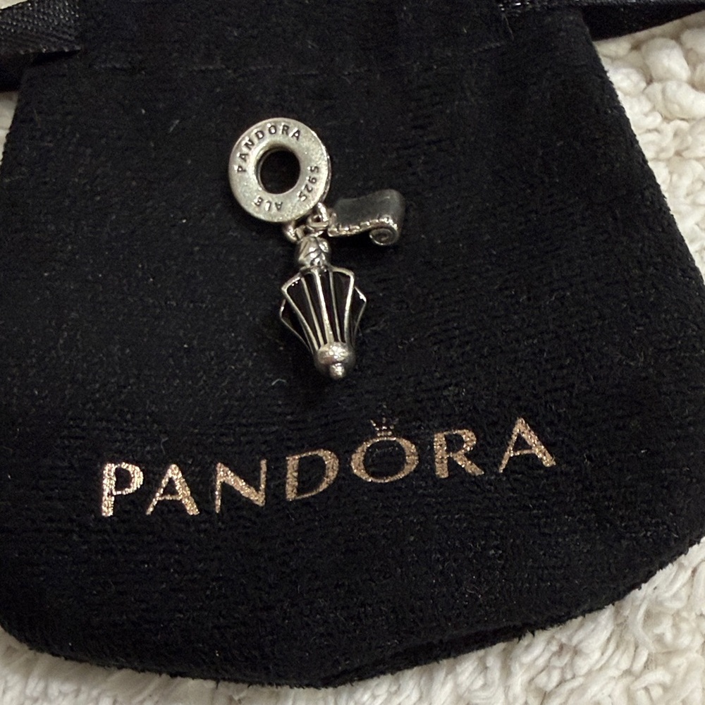 Pandora Black and Silver Dangle Disney Mary Poppins Umbrella Charm